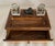 19th Century Olive Wood Twin Inkwell Standish with Bronze Lion Dog For Sale - Image 4 of 18