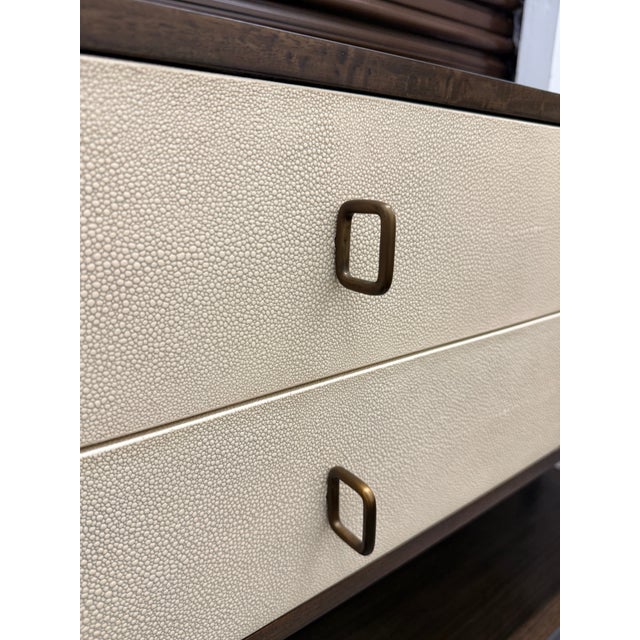 Arteriors Nora Console — Eucalyptus, Ivory Leather & Brass For Sale In Washington DC - Image 6 of 10