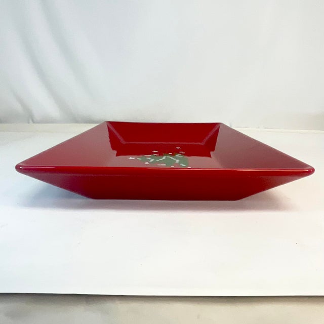 Ruby Red 1980s Vintage German Waechtersback Christmas Tree Extra Large Sandwich Tray. For Sale - Image 8 of 10