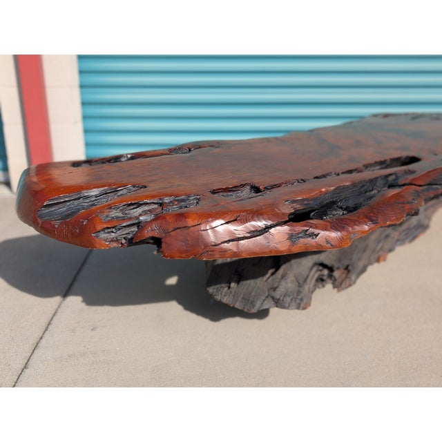 Vintage Monumental Live Edge Redwood Coffee Table, C1980s For Sale - Image 11 of 18