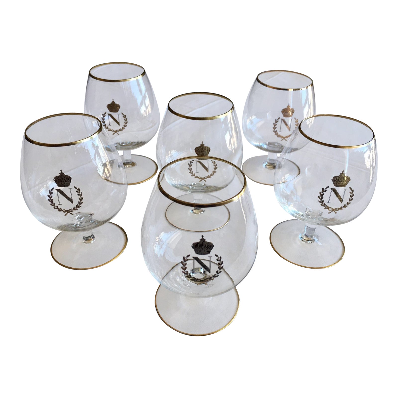 Vintage 1950's GoldRimmed Napoleon Brandy Snifters Set of 6 Chairish
