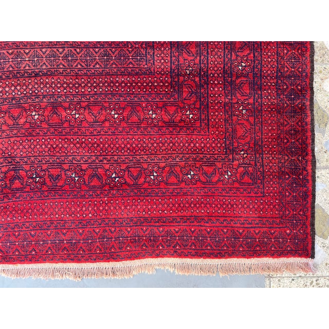 Islamic Vintage Afghan Turkmen Ersari All-Over Gul Oversize Rug - 13'1" X 10'4" For Sale - Image 3 of 11