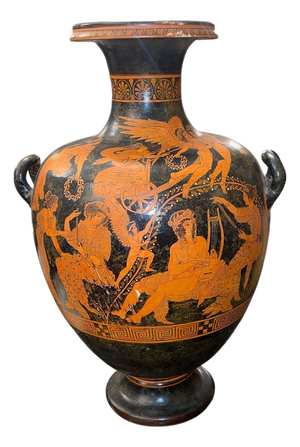 Late 20th Century Large Attic Style Red-Figure Hydria Museum Copy After Ancient Greek Pottery
