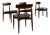 Teak and Black Leather Dining Chairs by H. W. Klein for Bramin, Denmark, 1960s, Set of 4 For Sale