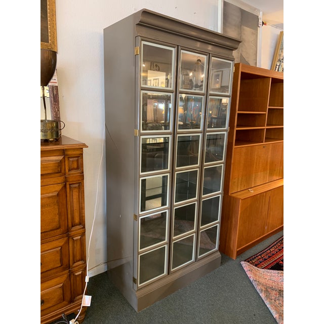 Custom Large Gray Lacquered Lighted Display Chairish