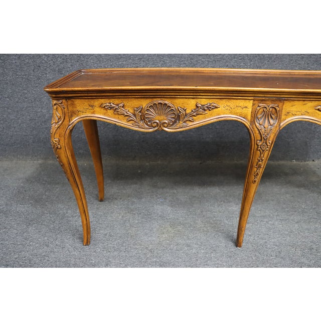 Late 20th Century Henredon French Country Cherry Console Table For Sale - Image 5 of 13