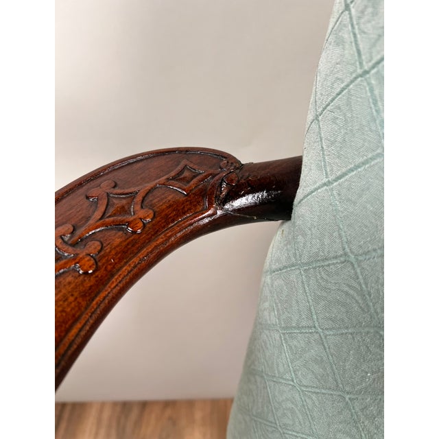 Antique George II Mahogany Gainsborough Open Arm Chair C. Mid 18th Century For Sale - Image 11 of 13