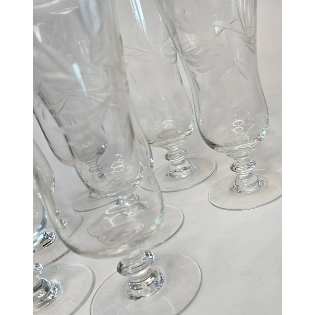 Transparent Handcut Vintage Romanian Parfait Glasses- Set of Eight For Sale - Image 8 of 14