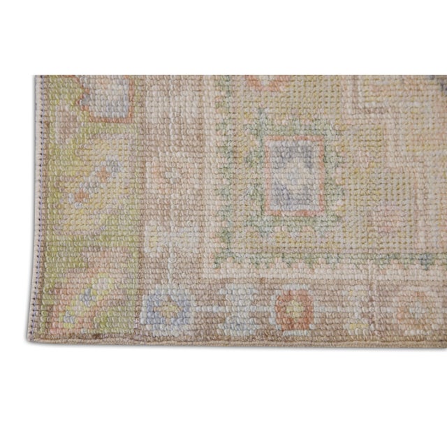 Modern Multicolor Handwoven Modern Turkish Oushak Rug 2'11" X 4'9" For Sale - Image 3 of 6