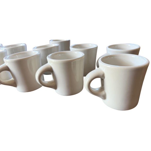 Oneida Vintage Buffalo China Restaurant Ware White Coffee Mugs/Cups – Set of 11 For Sale - Image 4 of 6