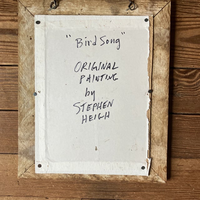 Abstract Contemporary Original Stephen Heigh “Bird Song “ Abstract Painting/Collage Signed For Sale - Image 3 of 3
