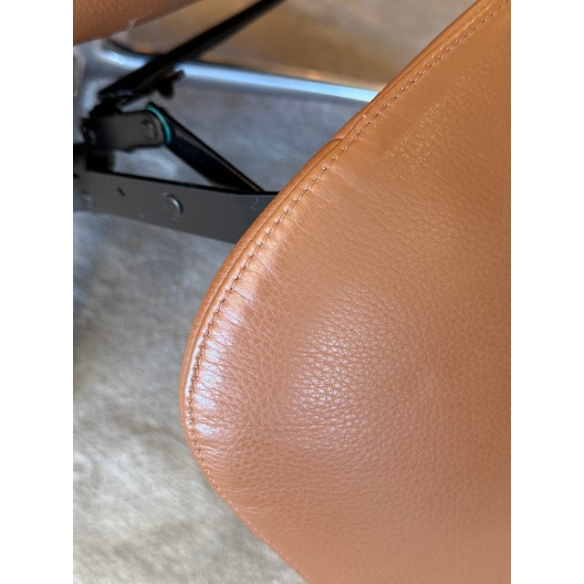 Design Within Reach Hlynur Atlason for Design Within Reach Vala Sienna Leather Swivel Recliners, Pair For Sale - Image 4 of 12