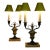 1920s Matched Pair Neoclassic French Empire Regency Tole Bronze Marble Candelabra Table Lamps For Sale
