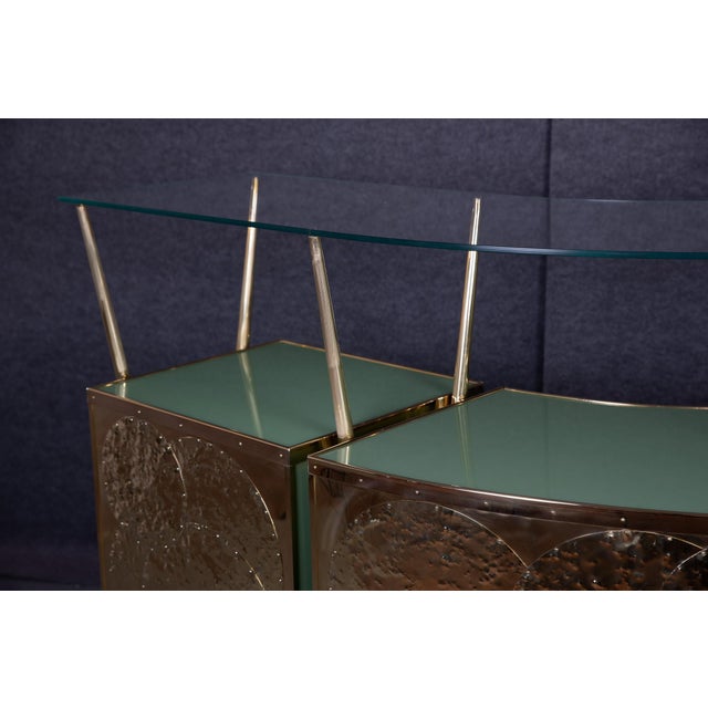 Contemporary Curved Dry Bar in Brass from Justfurnituress For Sale - Image 3 of 13