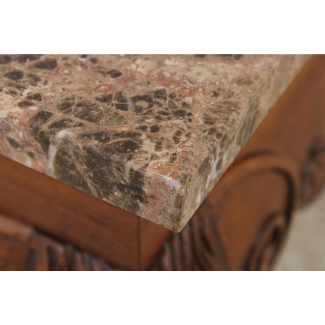 Stone Century Chippendale Style Marble Top Console Table For Sale - Image 7 of 13