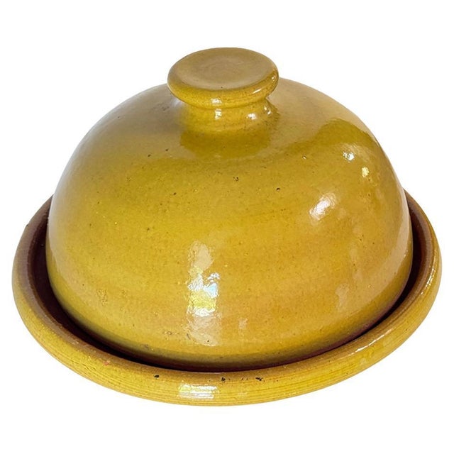 Glazed Terracotta Tajine Soup Tureen in Yellow Enameled Pottery, 1930s For Sale - Image 4 of 16