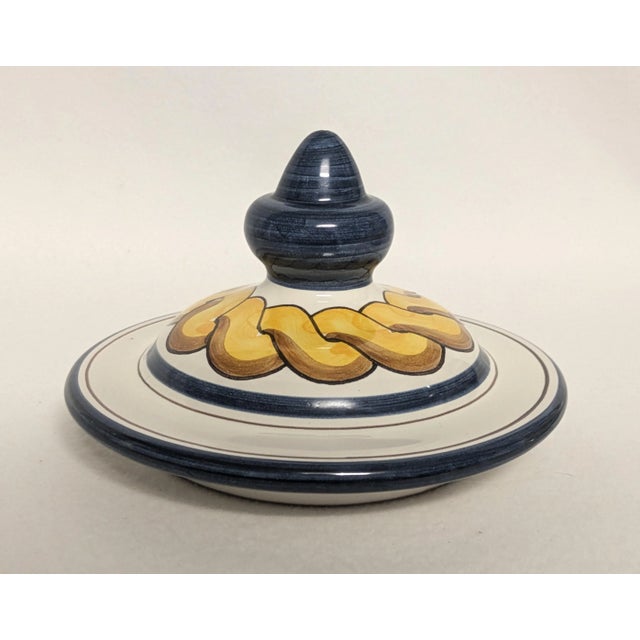 Spanish Triana Lidded Dish - Blue & Gold For Sale - Image 4 of 11