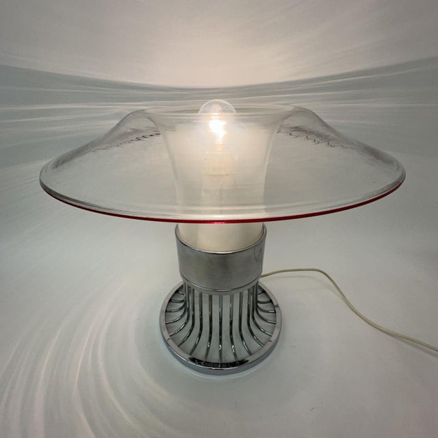 Post Modern Space Age Ufo Glass Table Lamp, Italy, 1970s For Sale - Image 6 of 18