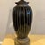 Gorgeous art deco Meiji Japanese black porcelain vase with silver basket overlay turned into a table lamp.