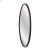 Italian Mid-Century Walnut Oval Mirror For Sale