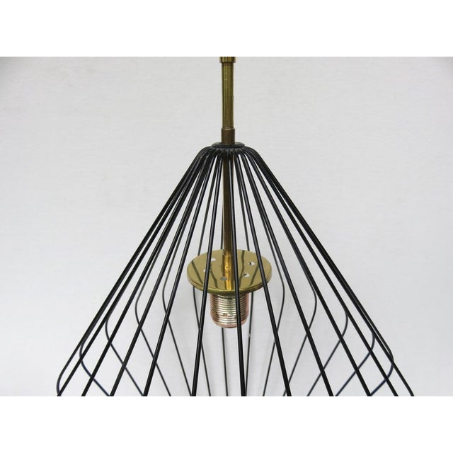 Mid-Century Modern String Pendant Lamp in Glass and Brass, 1950s For Sale - Image 10 of 18