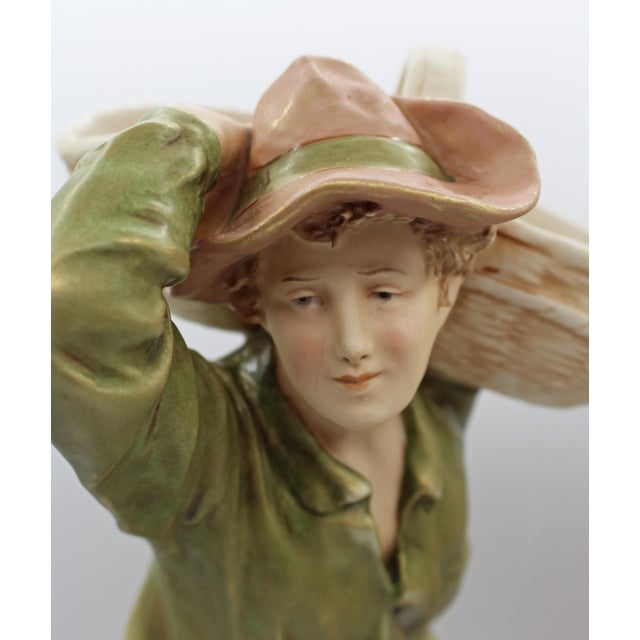 1912-1918 Pair of Royal Dux Bohemia Porcelain Figures For Sale - Image 10 of 12