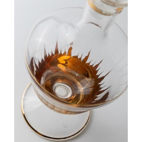 Glass Vintage Murano Glass Carafe with Gilded Details and Stopper, 1960s For Sale - Image 7 of 11