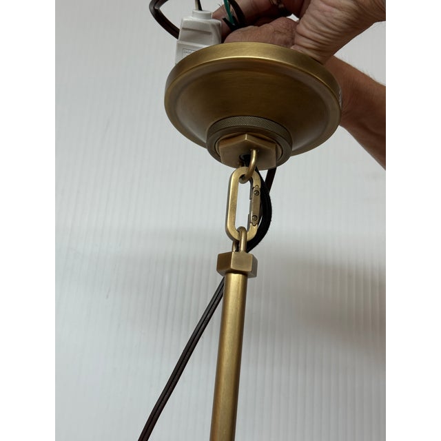 Living Design Brass Single Pendant Light For Sale - Image 9 of 12