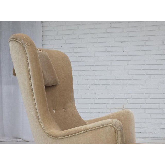 Vintage Danish Chair in Furniture Velour, 1960s For Sale - Image 11 of 18