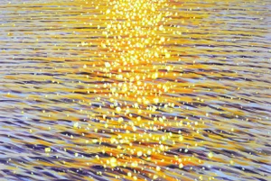 Evening Sparks on the water.Modern Original Painting. Iryna Kastsova