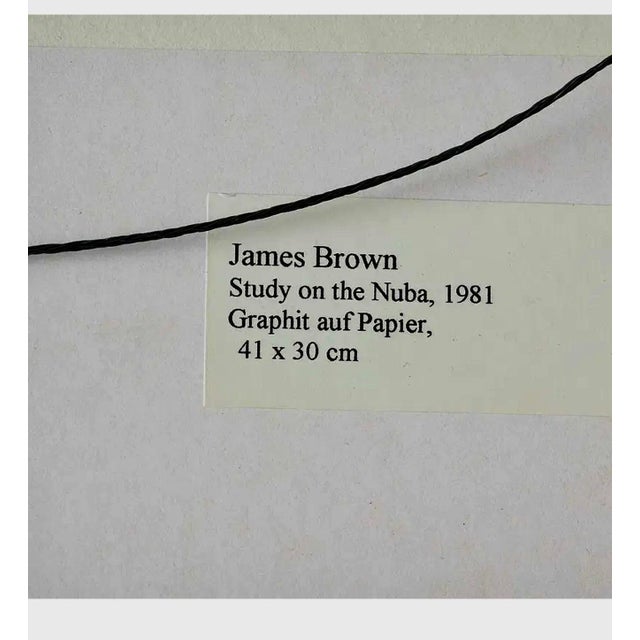 Brown James Brown, Nuba 1981 Graphite Drawing on Brown Paper James Brown Galerie Bernd Kluser, 1981 For Sale - Image 8 of 17