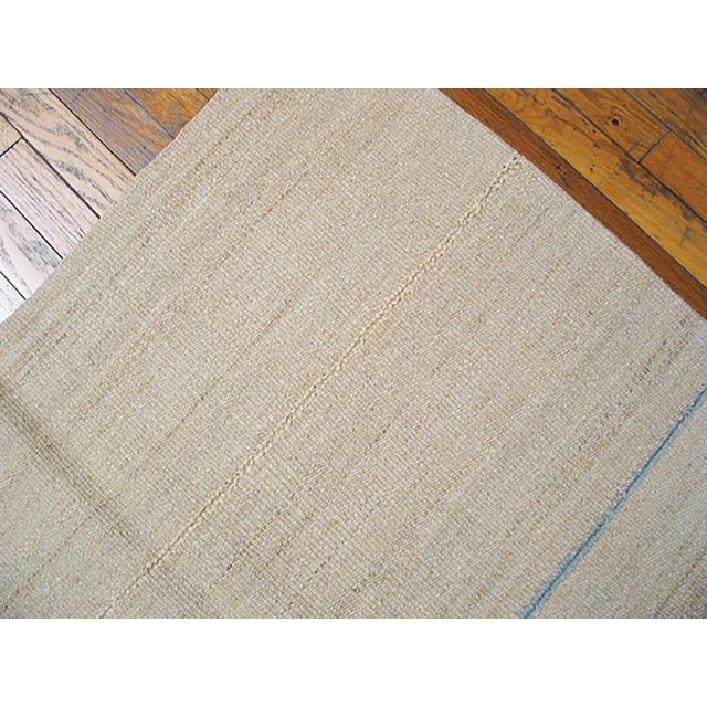 Mid 20th Century 1940s White Cream Minimalist Antique Kilim n.w. Persian Rug 7'7" X 9'9" Flatweave Wool Carpet For Sale - Image 5 of 5