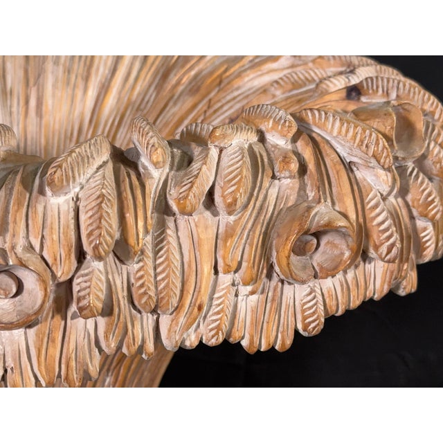 Rustic European Carved Wood Wheat Sheaf Dining Table Base by Chelini of Florence Italy, 1970s For Sale - Image 3 of 12