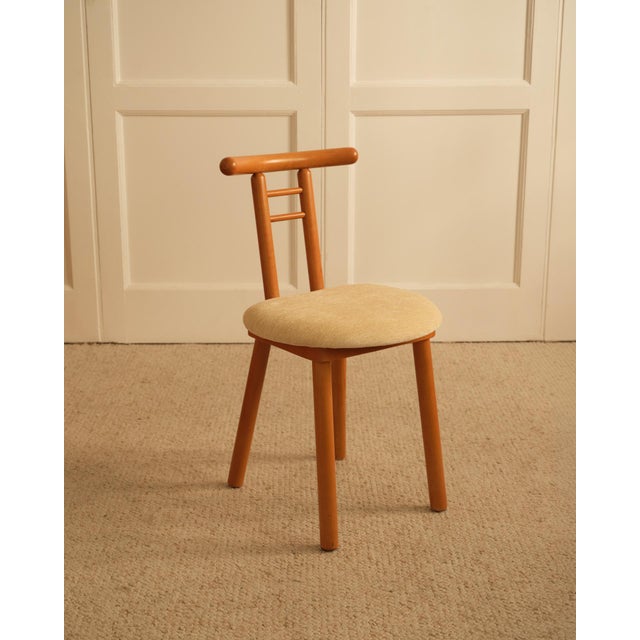 1970s Vintage Italian Chairs in Wood and Velvet, 1970s, Set of 6 For Sale - Image 5 of 11