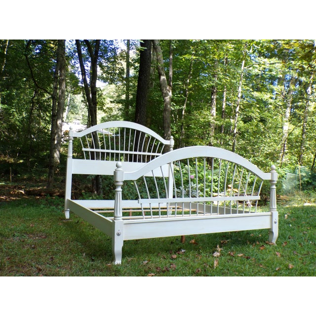 Vintage Ethan Allen Country French Wheatback Queen Bed Frame For Sale - Image 13 of 15