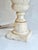 Vintage Italian Carved Alabaster Table Lamp With Linen Shade For Sale In Washington DC - Image 6 of 10