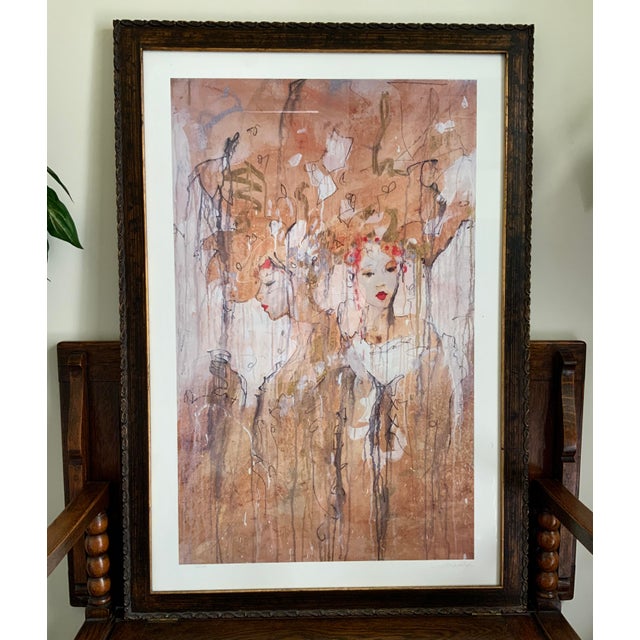 Vintage Marta Wiley Renaissance Sepia 1 Hand Embellished Lithograph / Signed #132/195 For Sale - Image 14 of 15