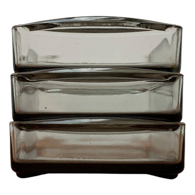 Mid-Century Danish Cabaret Glass Trays from Holmegaard, 1960s, Set of 3 For Sale