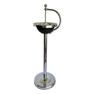 Mid-Century Sculptural Chrome Pedestal Floor Ashtray For Sale