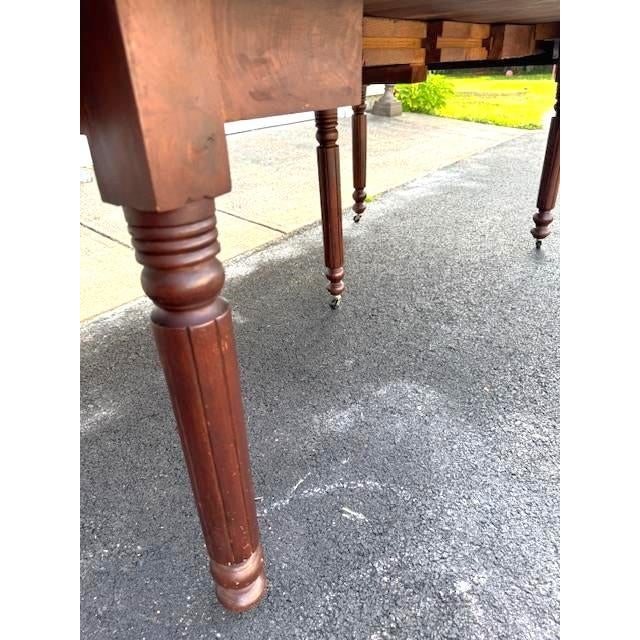 Antique Victorian Walnut Dropleaf Extension Dining Table With 4 Leaves For Sale - Image 11 of 11