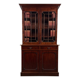 19th Century Regency English Mahogany Bookcase For Sale