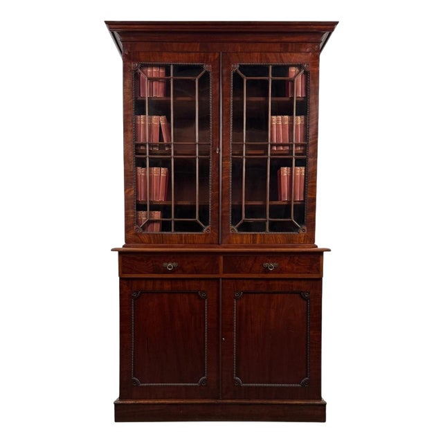19th Century Regency English Mahogany Bookcase For Sale