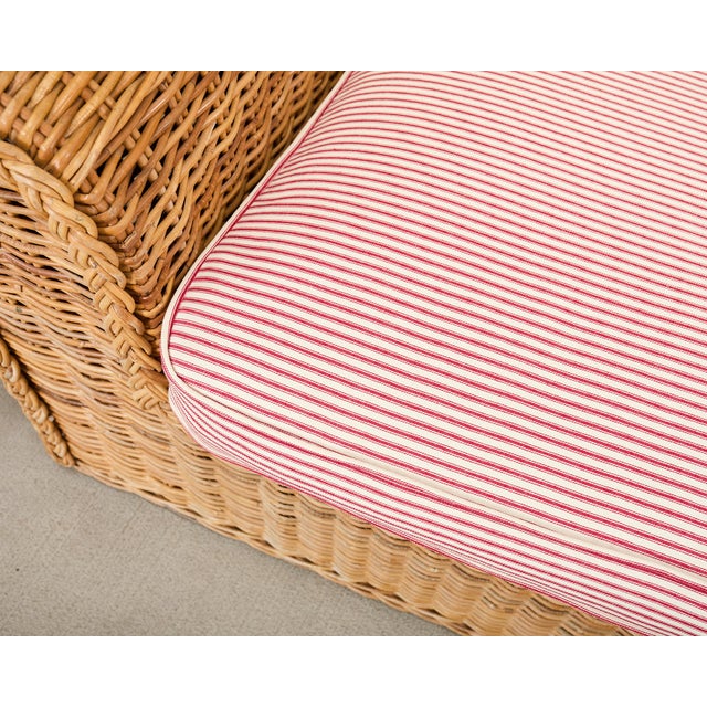 Michael Taylor Inspired Rattan Wicker Sofa by Wicker Works For Sale - Image 13 of 18