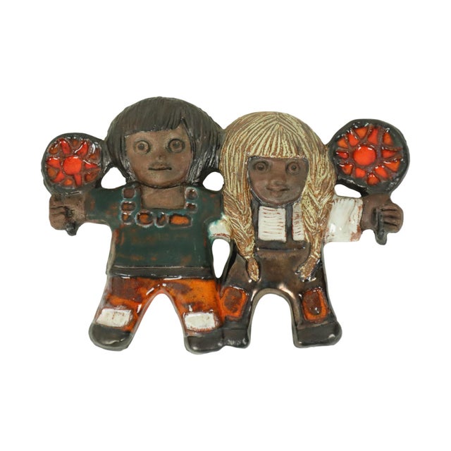 Ceramic Wall Sculpture by Elisabeth Vandeweghe for Perignem, 1960s For Sale - Image 7 of 13