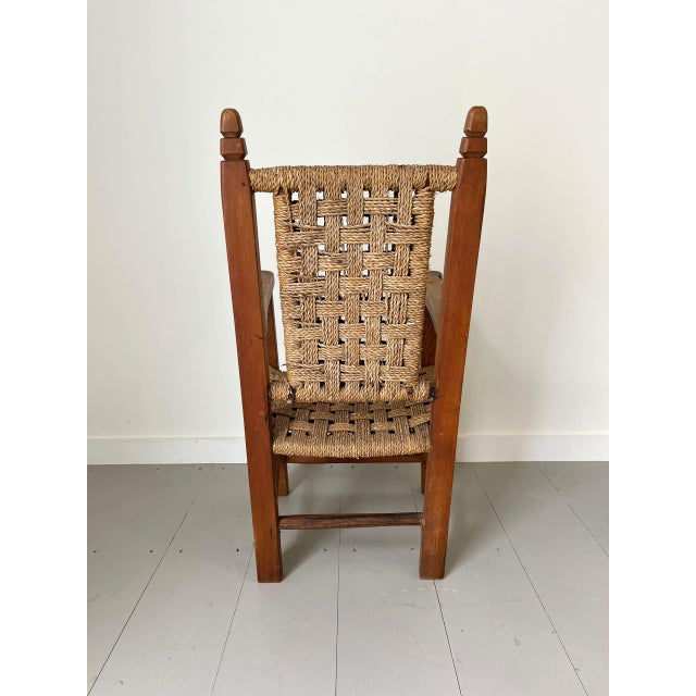 Folk Art Childrens Wooden and Rope Chair, 1900s For Sale - Image 4 of 7