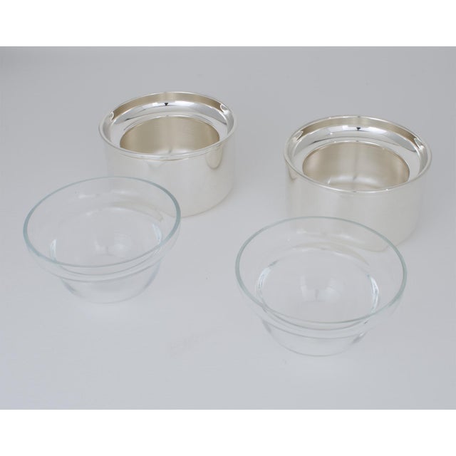 1980s St James Brazil Silver Plate and Crystal Caviar Bowl Dish Server Duo, 2 pieces For Sale - Image 5 of 12