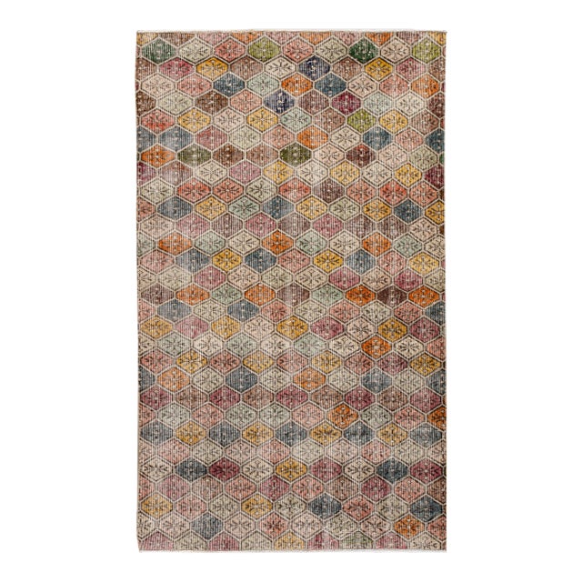 Vintage Turkish Scatter Wool Rug 4 X 6 For Sale