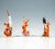 Set of three excellent expressive meissen porcelain figurines: column-shaped animal figures with heads held high, each...