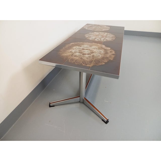 Vintage Coffee Table in Ceramic and Chrome Metal, 1970s For Sale - Image 6 of 13