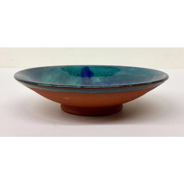 Abstract Artisan Clay Ceramic Low Bowl For Sale - Image 4 of 11